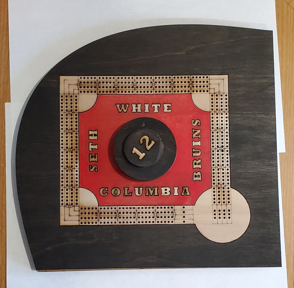Personalized Baseball Diamond Cribbage Board