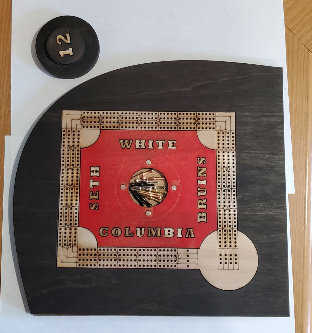 Personalized Baseball Diamond Cribbage Board