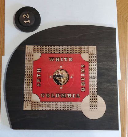 Personalized Baseball Diamond Cribbage Board