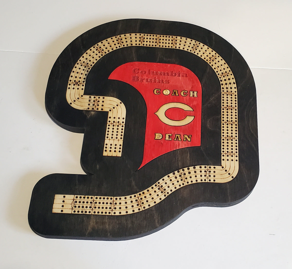 Personalized Football Helmet Cribbage Board