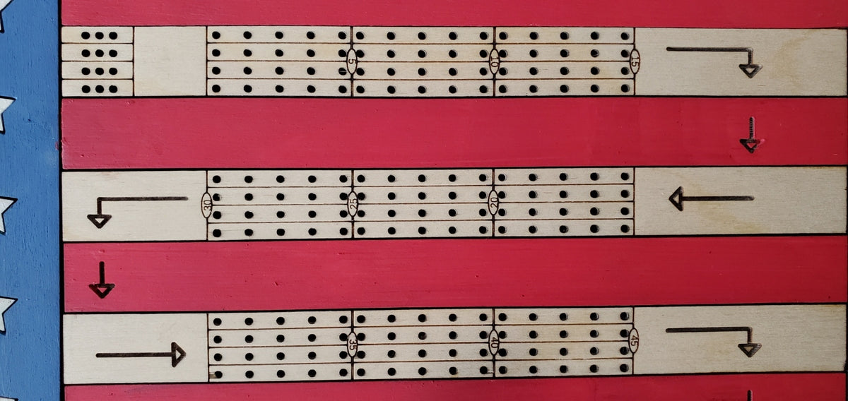 US Flag Cribbage Board