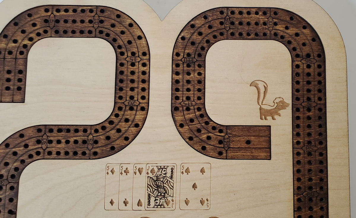 29 Hand Cribbage Board with Skunks