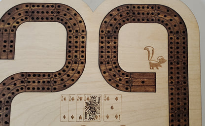 29 Hand Cribbage Board with Skunks