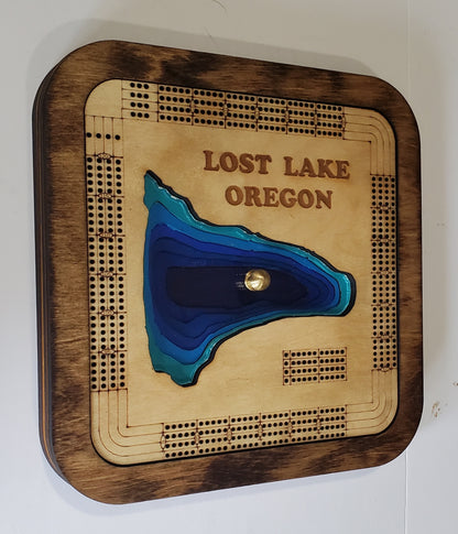 Multiple Layer Lost Lake Cribbage Board