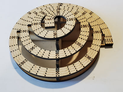 4 Lane King of the Mountain Cribbage Board with Lazy Suzan