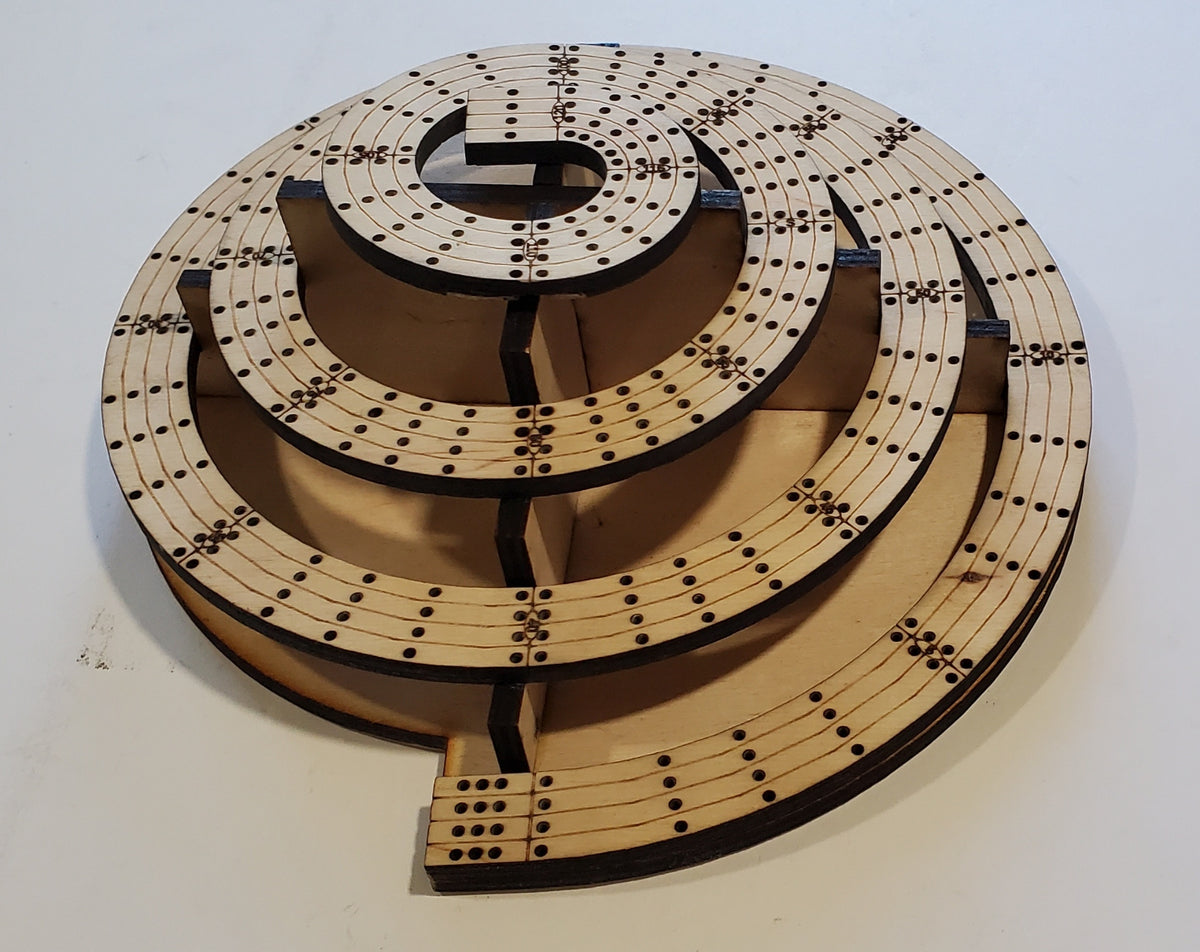 4 Lane King of the Mountain Cribbage Board with Lazy Suzan