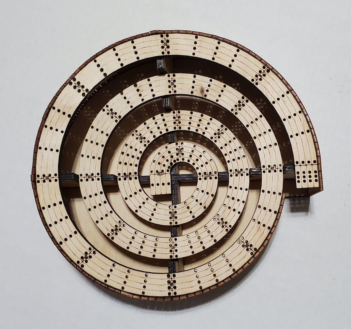 4 Lane Spiral Bowl Cribbage Board