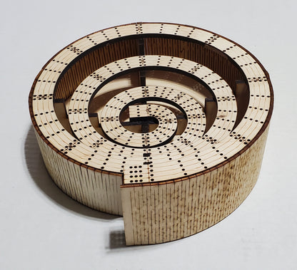 4 Lane Spiral Bowl Cribbage Board