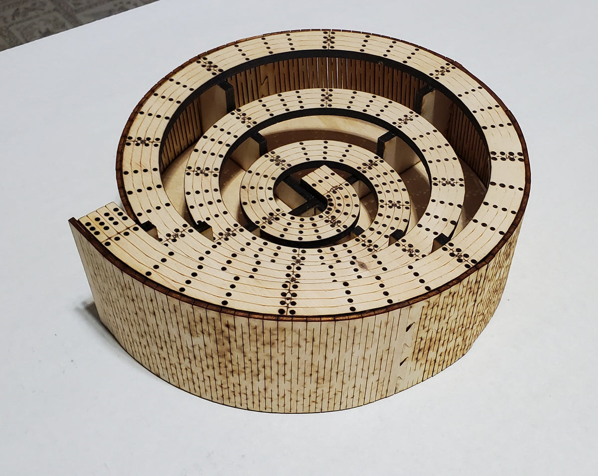 4 Lane Spiral Bowl Cribbage Board