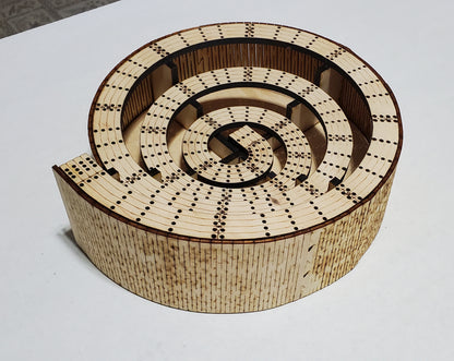 4 Lane Spiral Bowl Cribbage Board