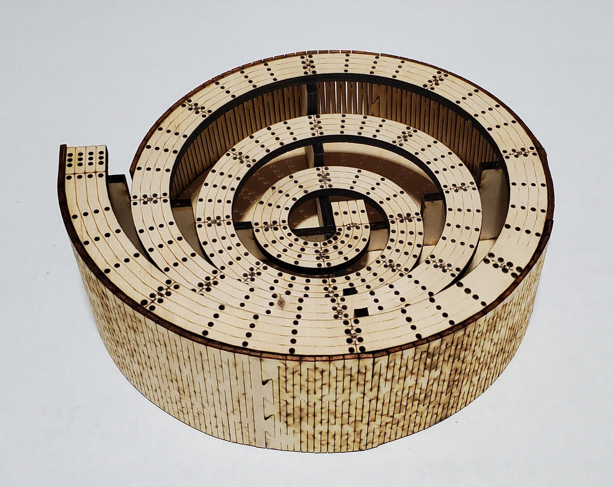 4 Lane Spiral Bowl Cribbage Board