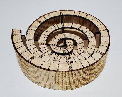 4 Lane Spiral Bowl Cribbage Board