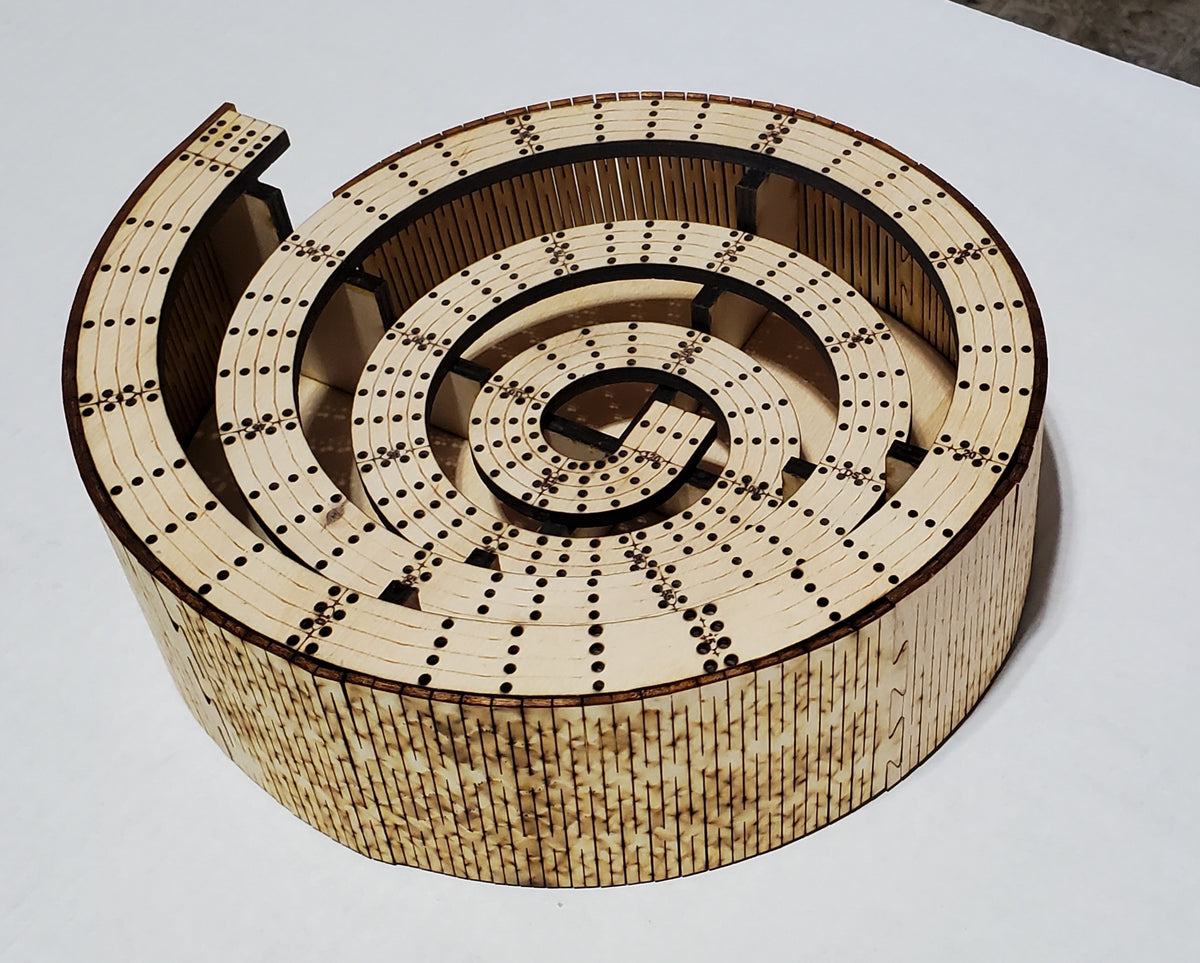 4 Lane Spiral Bowl Cribbage Board