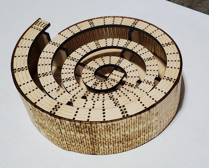 4 Lane Spiral Bowl Cribbage Board