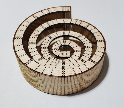 4 Lane Spiral Bowl Cribbage Board