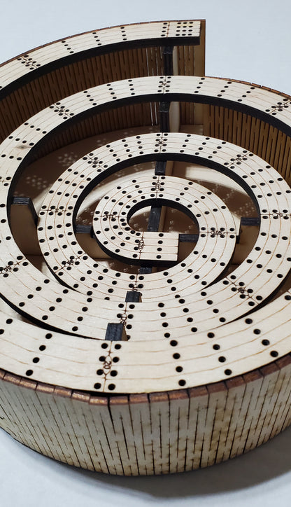 4 Lane Spiral Bowl Cribbage Board