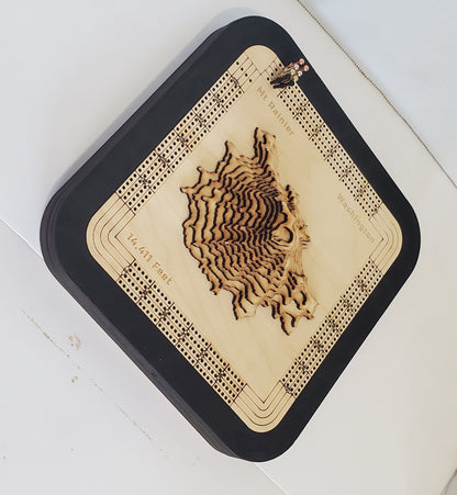 Mount Rainier 4 Lane Cribbage Board