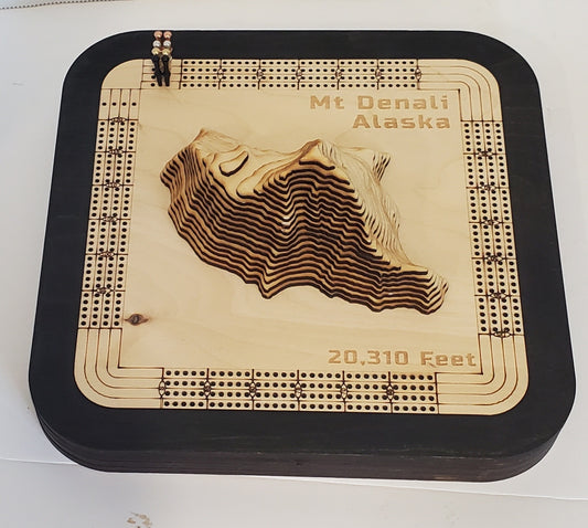 Mount Denali Cribbage Board
