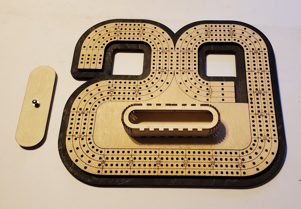 29 Hand Cribbage Board With Removable Peg Holder