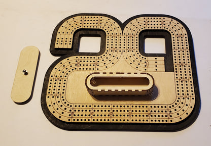 29 Hand Cribbage Board With Removable Peg Holder