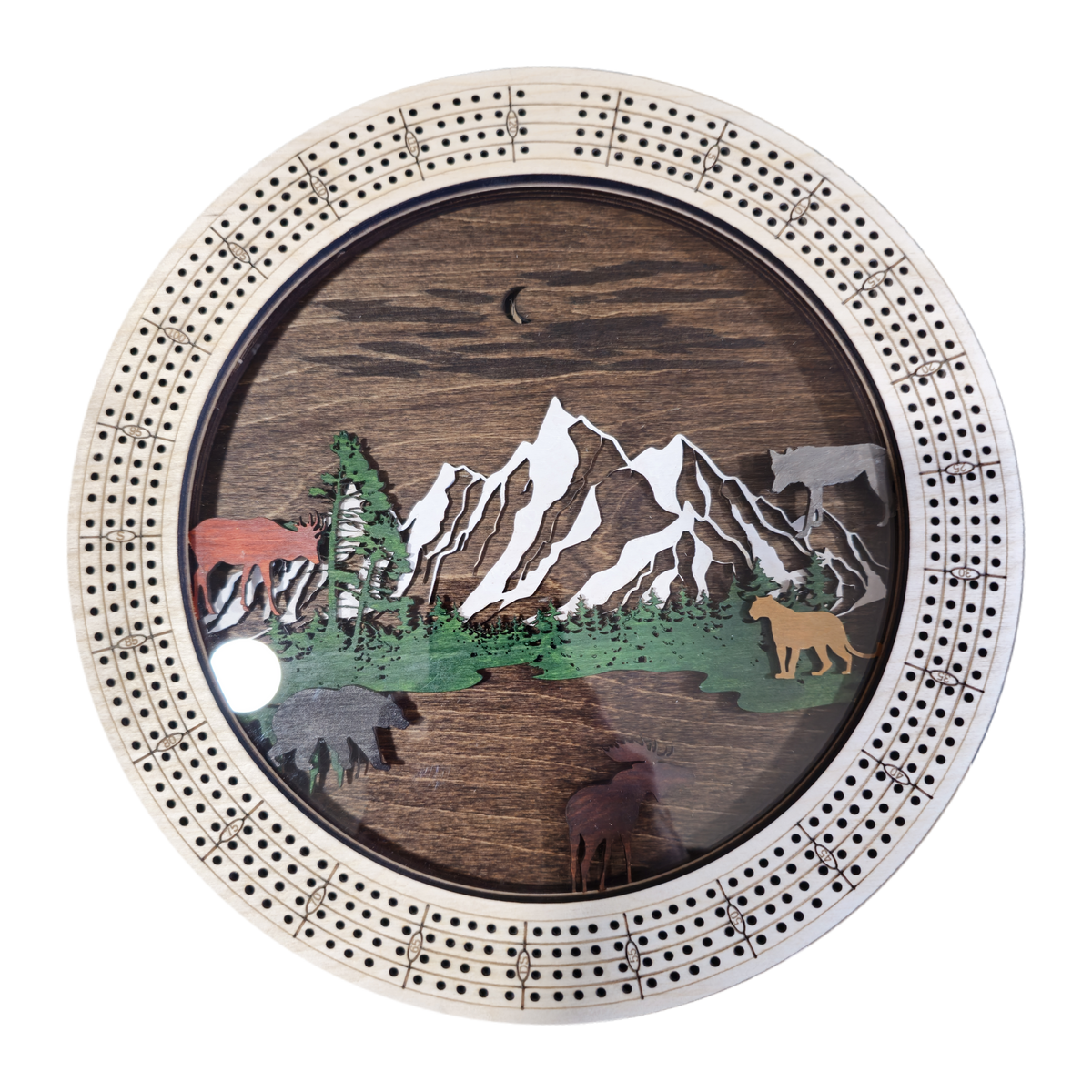 Wildlife Scenery Cribbage Board
