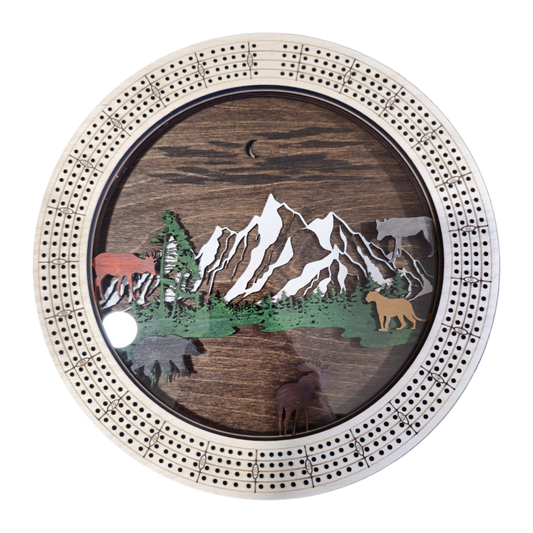 Wildlife Scenery Cribbage Board