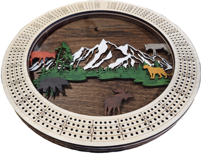 Wildlife Scenery Cribbage Board