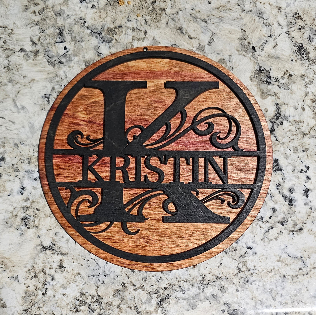 laser engraved cut name sign