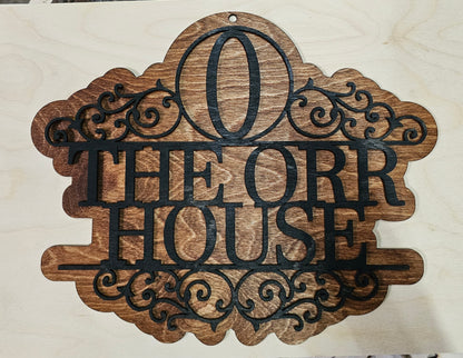 laser engraved cut name sign