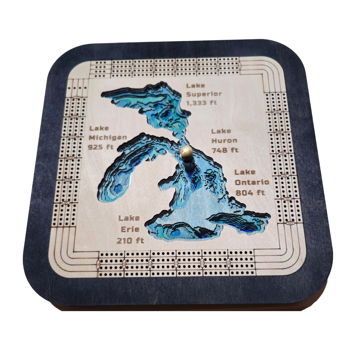 Multiple Layer Great Lakes Cribbage Board