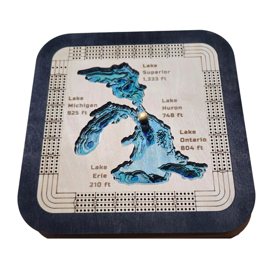 Multiple Layer Great Lakes Cribbage Board