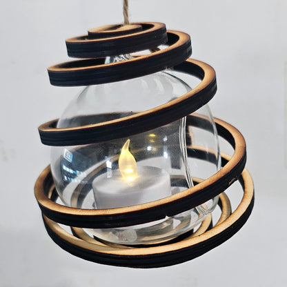 Air Plant / Tea Light Candle Spinning Globe