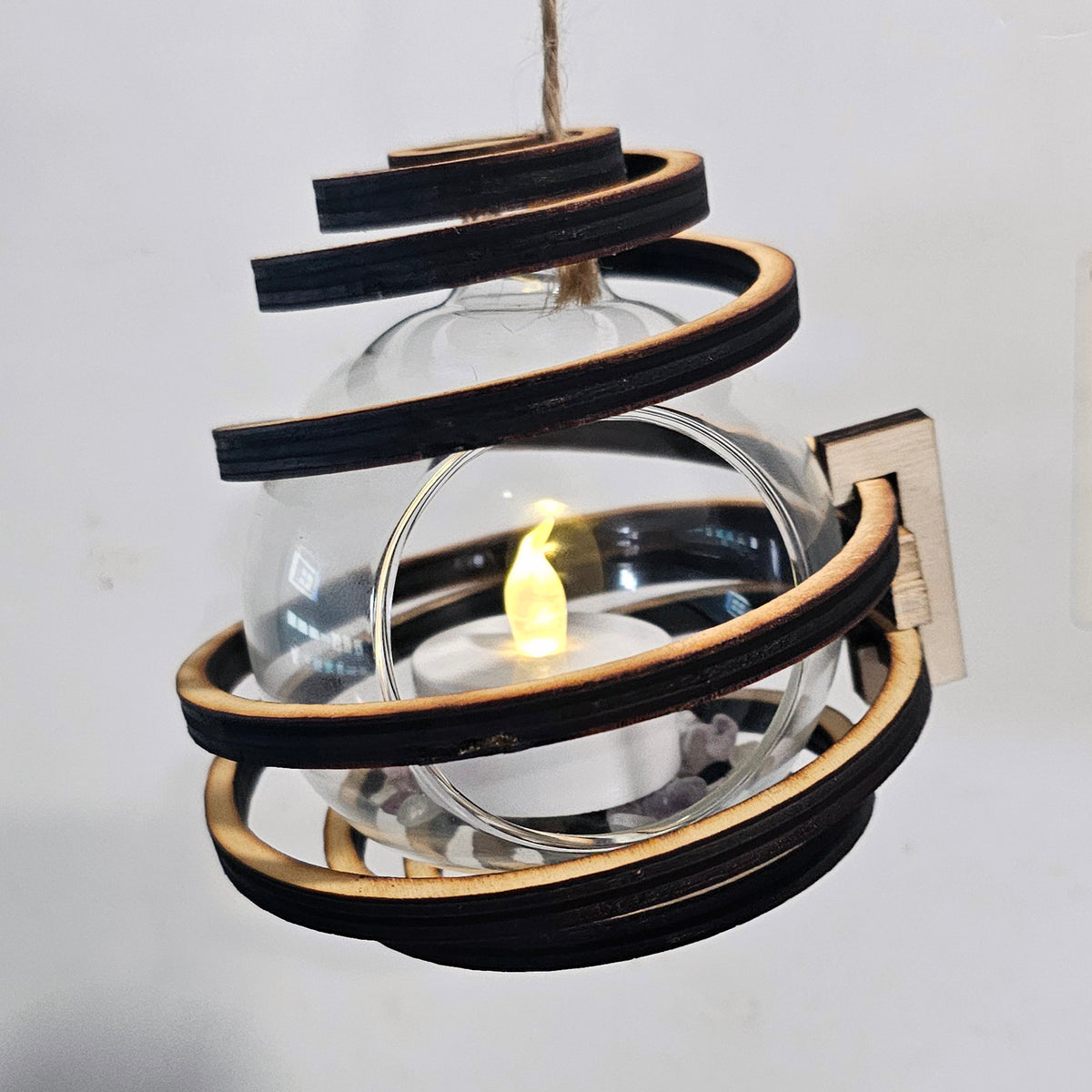 Air Plant / Tea Light Candle Spinning Globe