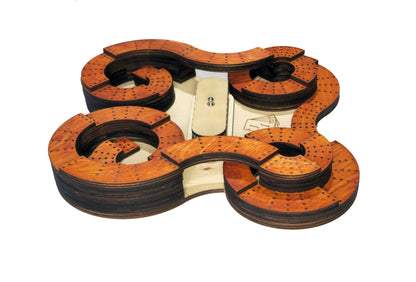 Roller Coaster Themed 4 Lane Cribbage Board