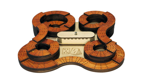 Roller Coaster Themed 4 Lane Cribbage Board