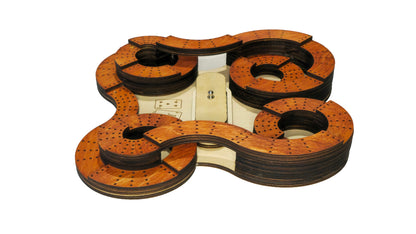 Roller Coaster Themed 4 Lane Cribbage Board