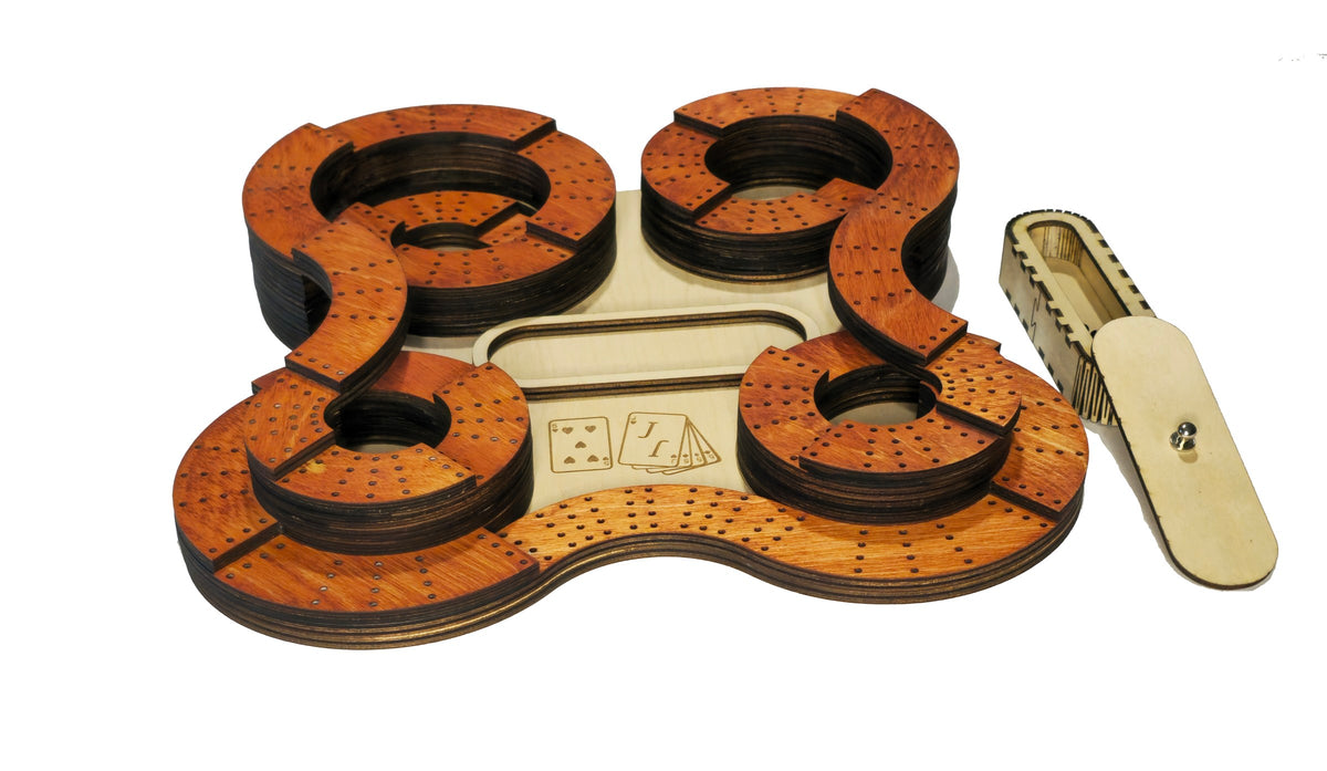 Roller Coaster Themed 4 Lane Cribbage Board