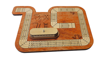 19 Hand 4 lane cribbage board