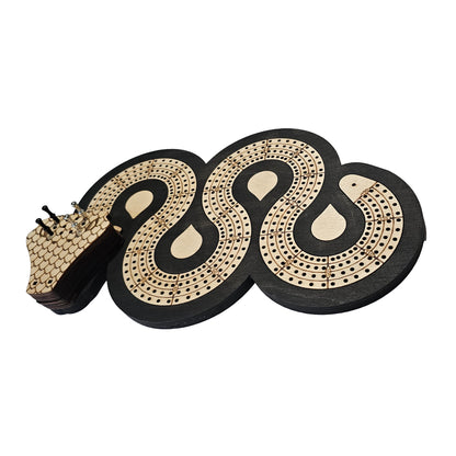 Snake Cribbage Board - 4 Lanes - Mouth Closed