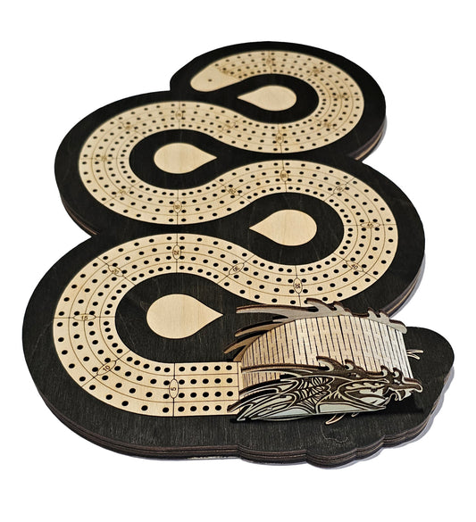 Dragon Cribbage Board with 4 Lanes