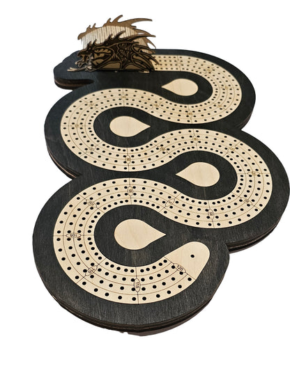 Dragon Cribbage Board with 4 Lanes
