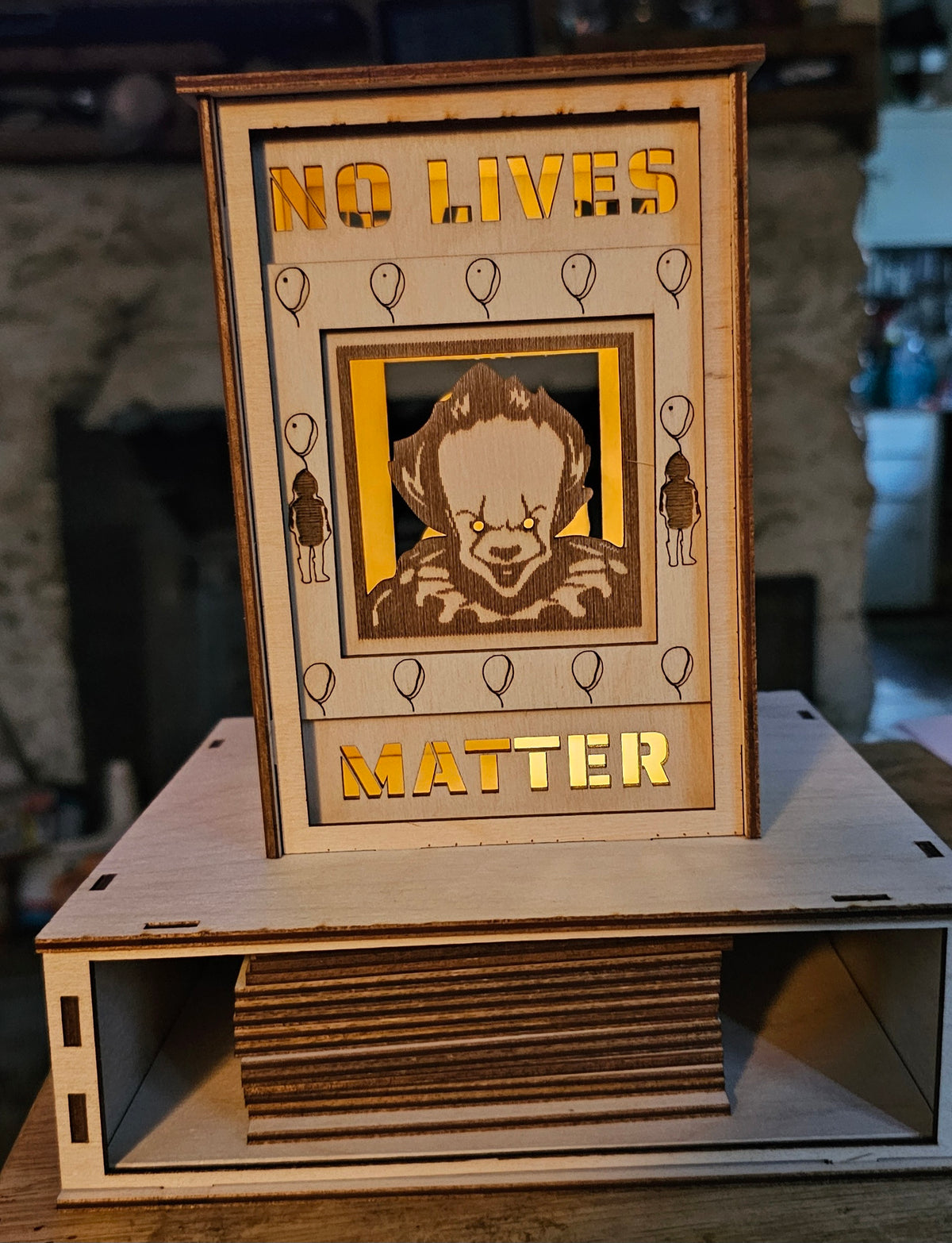 laser engraved cut night light lamp