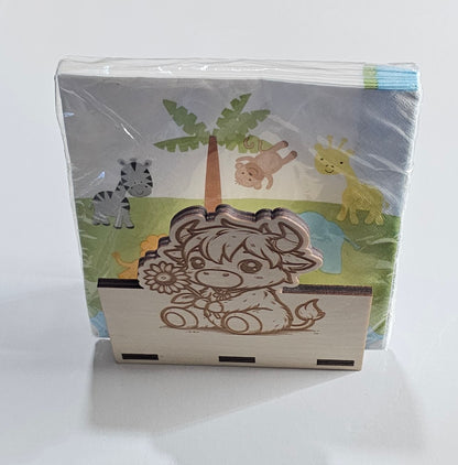 laser engraved cut napkin holder