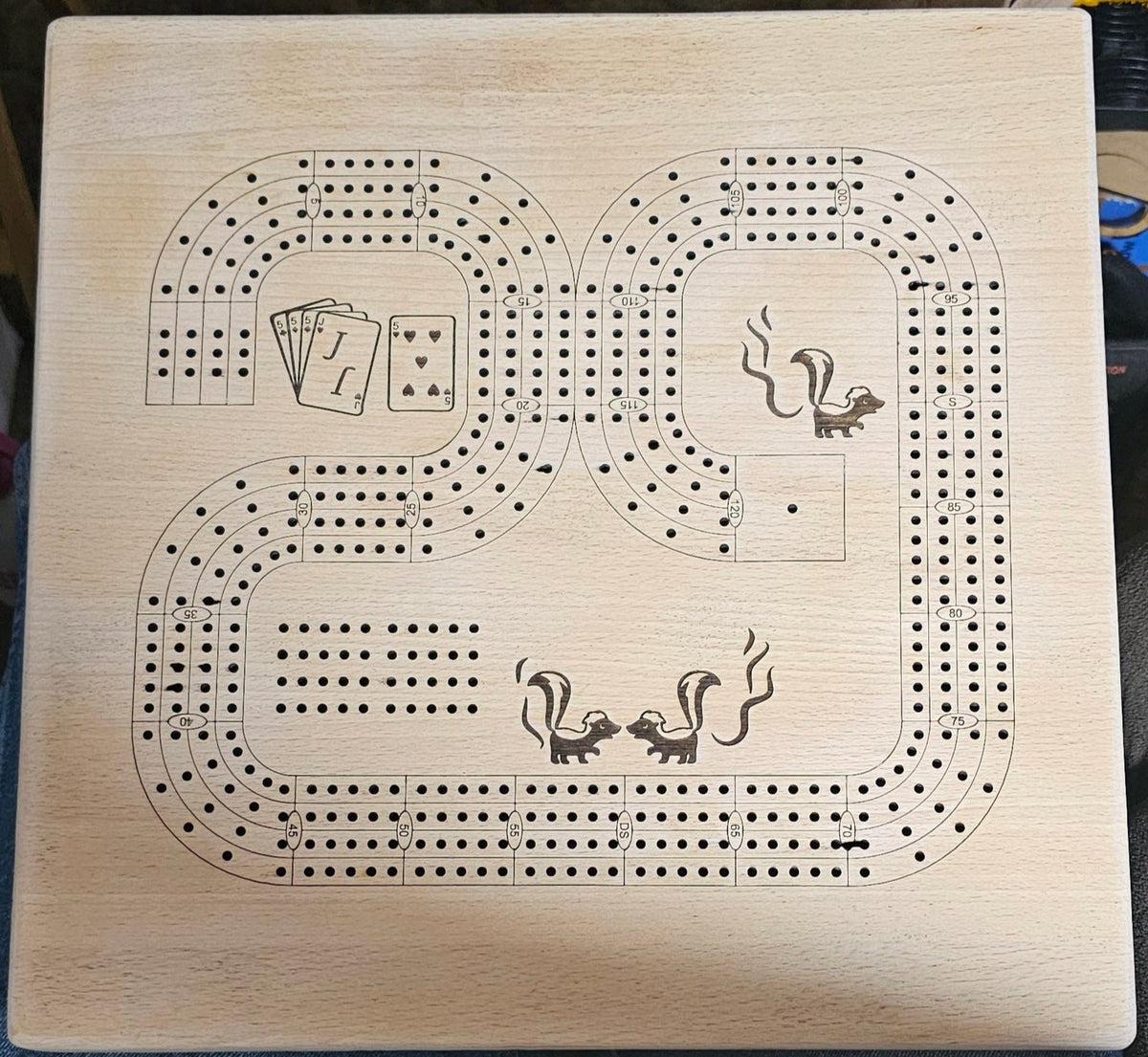 laser engraved cut 29 hand cribbage board