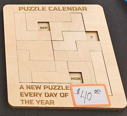 laser engraved cut daily calendar puzzle