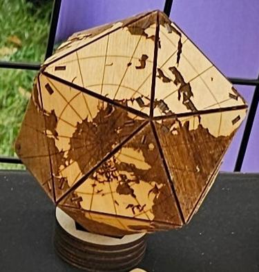 laser engraved cut globe