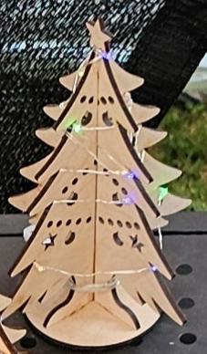 laser engraved cut Christmas tree