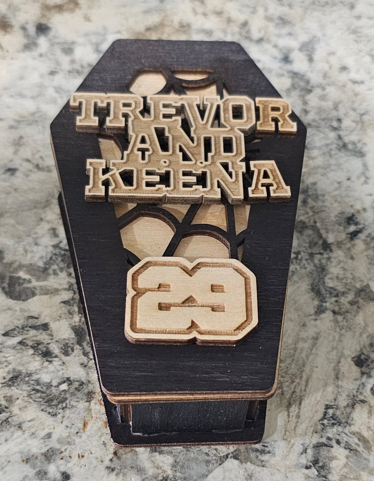 coffin cribbage peg container