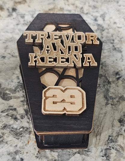 coffin cribbage peg container