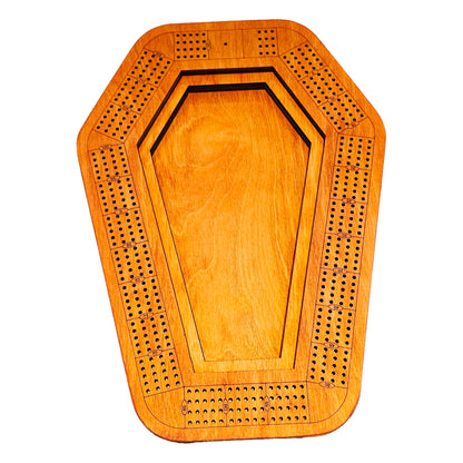 coffin cribbage board without lid